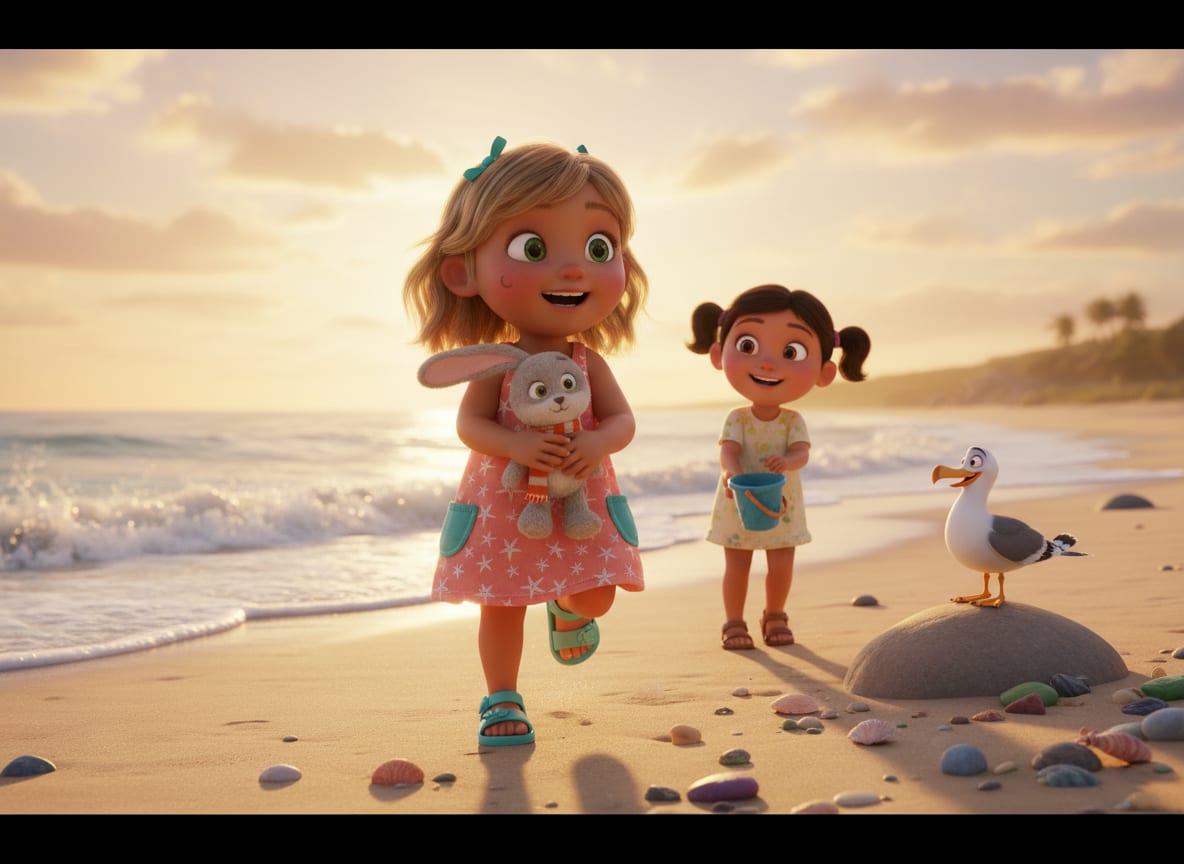 Emily and BunBun's Sunny Beach Night